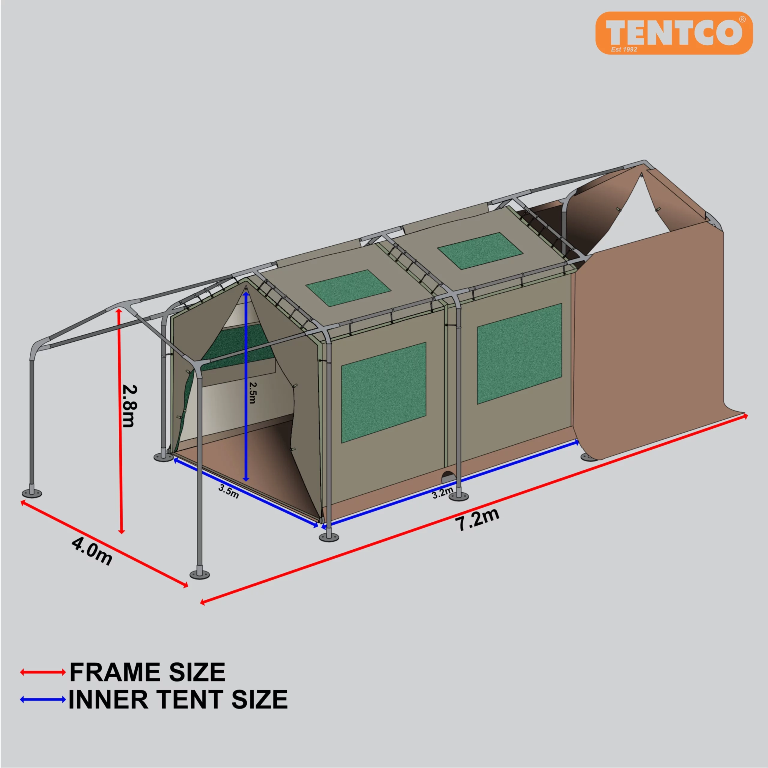 Frame Tent Oasis 2 Module Wide Body - Image 3