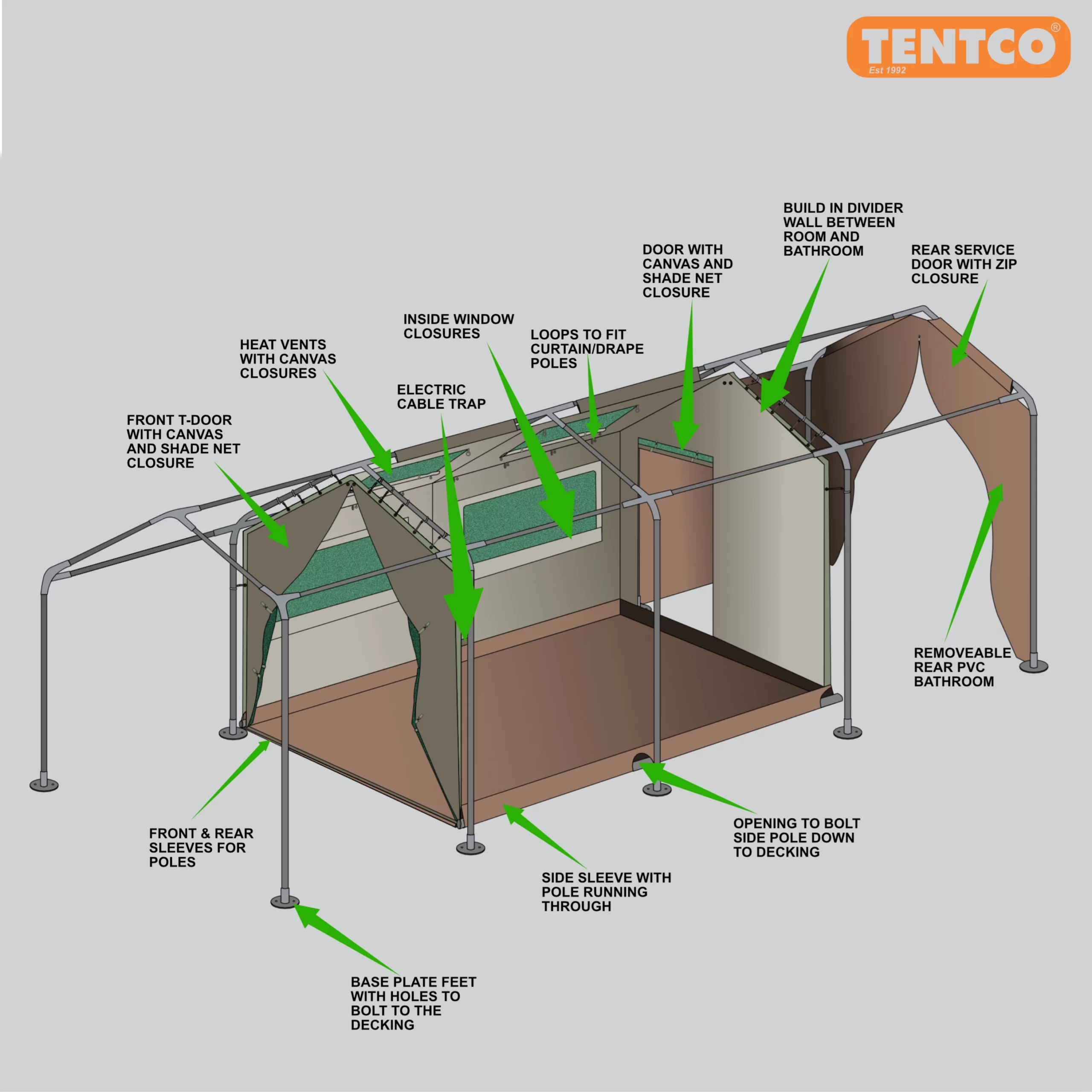 Frame Tent Oasis 2 Module Wide Body - Image 4